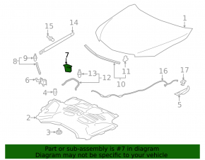 Hook lock on the hood of Acura TLX 15-17 prerest