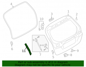 Trunk door trim inner left Subaru Outback 20-23