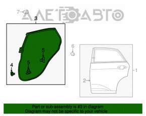 Rear left door seal Lexus RX350 RX450h 10-15