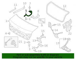 Left trunk lid hinge for Genesis G80 17-20 with electric drive