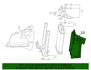 Side radiator deflector rear right Chevrolet Camaro 16-23 6.2