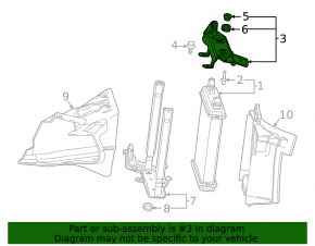 Side radiator bracket upper right Chevrolet Camaro 16-23 6.2 metal