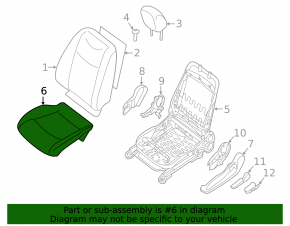 Nissan Leaf 13-13 driver's seat without airbag, heated, gray
