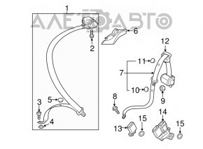 Seat belt rear left Audi Q3 8U 15-18 black