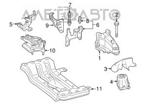Engine mount bracket right Mercedes GLC 300/350e 16-19