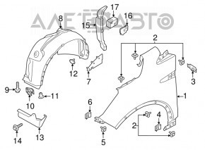 Front left mudguard Ford Escape MK3 15-19