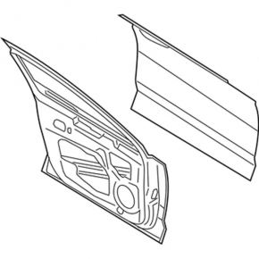 Door assembly front left Lincoln MKZ 13-20 keyless, red RR, overlay with code, butt