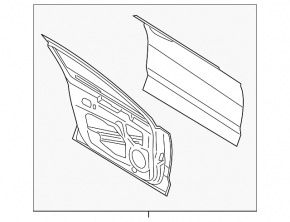 Door assembly front left Lincoln MKZ 13-20 keyless, red RR, overlay with code, butt