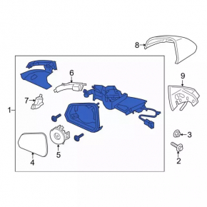 Side mirror right Ford Mustang mk6 15- 3 pin graphite