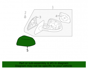 Left mirror housing for Nissan Leaf 11-12