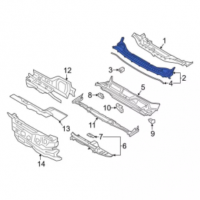 Plastic windshield wiper grille for Ford Edge 15-24