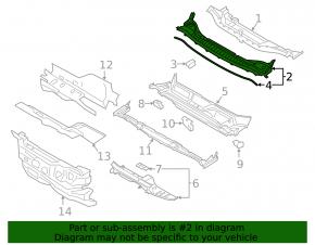 Plastic windshield wiper grille for Ford Edge 15-24