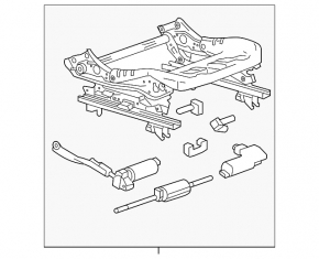 Left passenger seat runner Cadillac CTS 14-