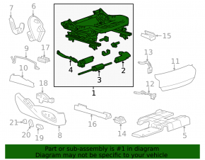Left passenger seat runner Cadillac CTS 14-