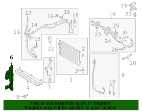 Left radiator deflector Hyundai Santa FE 21-23 2.5