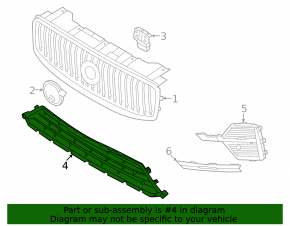 Lower grille of the front bumper Volvo XC60 22-25 for parking sensors and bumper with chrome moldings, structure