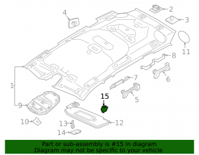Driver's visor mounting hook Volvo XC60 18-23 gray