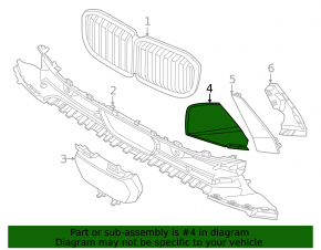 Front bumper cover right BMW X7 G07 23-25 rest