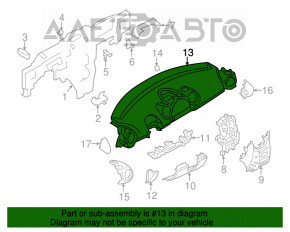Mini Cooper Countryman R60 10-16 Black Torpedo Front Panel Without Airbag