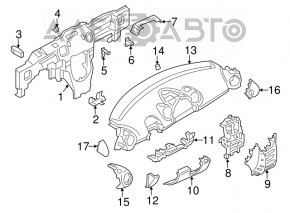 Mini Cooper Countryman R60 10-16 Black Torpedo Front Panel Without Airbag