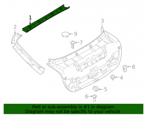Upper trunk lid trim for BMW 4 Series F36 15-20 Gran Coupe, black SCHWARZ
