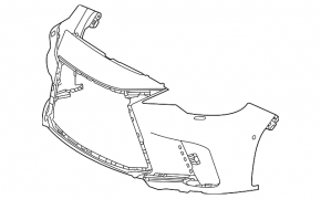 Bare front bumper for Lexus RX350 RX500h 23-26 Japan built, F Sport, for 6 parking sensors, for headlight washers
