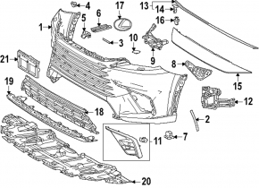 Toyota Highlander 20-22 Front Camera Bracket Radiator Grille