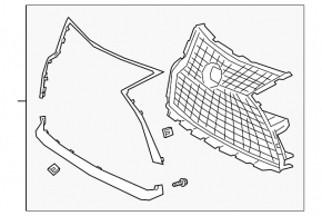 Radiator grill assembly Lexus RX350 RX450h 20-22 without parking sensors