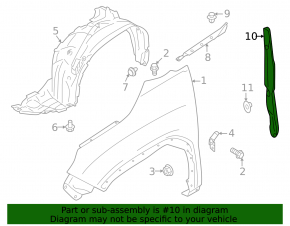 The door-wing seal left Subaru Forester 25-26 is dented