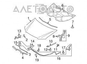 Subaru B10 Tribeca hood strut