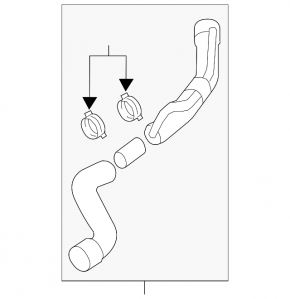 Upper cooling pipe VW Passat b7 12-15 USA 2.5