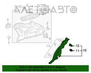 Lower left rear pillar trim for Lexus RX300 RX330 RX350 RX400h 04-08, gray