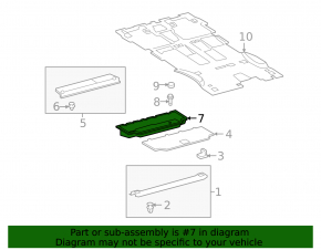 Toyota Sequoia 08-16 trunk tray worn