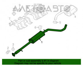 Exhaust line middle part Fiat 500 12-17