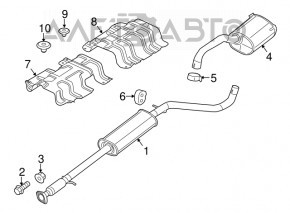 Exhaust line middle part Fiat 500 12-17