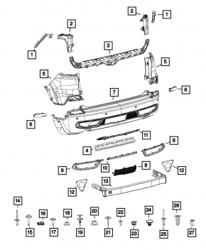 Foot operated trunk opening sensor assembly Jeep Cherokee KL 19-23