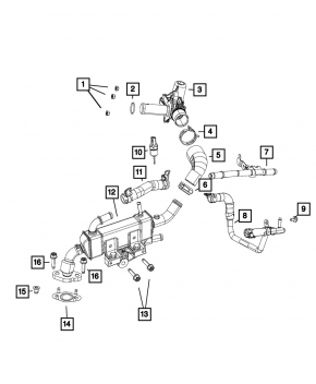 Long EGR pipe for Jeep Grand Cherokee WL 21-25 3.6