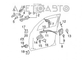 Front left door lock cylinder Lexus GS300 GS350 GS430 GS450h 06-07
