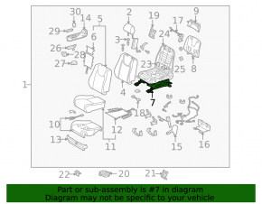 Driver's seat slide, left, Lexus RX350 RX450h 10-15 electric, without frame
