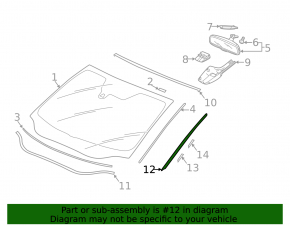 Windshield molding right Honda Clarity 18-21 usa