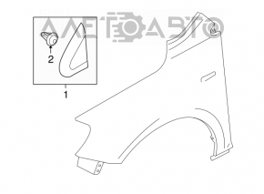 Left fender seal corner for Suzuki Kizashi 10-15