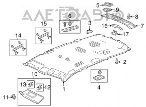 Ceiling handle rear left Honda CRV 17-22 gray