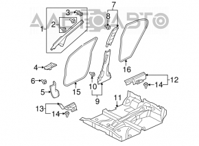 Left front pillar trim Honda Civic 4d 06-09 ser