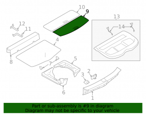Trunk floor Nissan Rogue Sport 17-22 rear