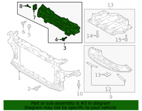 Upper radiator deflector Hyundai Sonata 16-17 hybrid