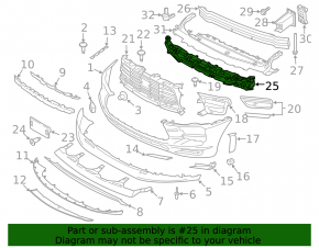 Front bumper absorber Porsche Macan 19-21