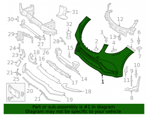 Front bare bumper Mercedes W166 GLE 16-19 AMG pkg, for parking sensors