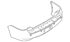 Rear bumper bare Ford Flex 13-19 without towbar