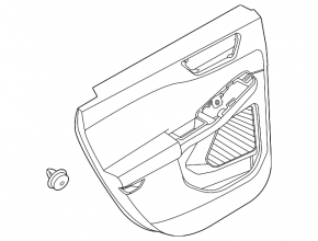 Door trim panel, rear left, Ford Escape MK4 20-22, type 2, black, armrest, black leather, with chrome handle, worn