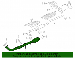 Honda Accord 13-15 hybrid exhaust pipe with catalytic converter